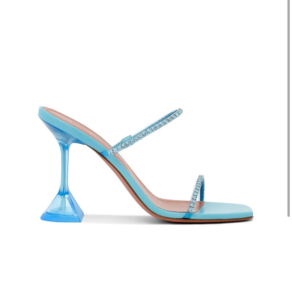 Amina Muaddi Gilda Glass Slipper - Blue